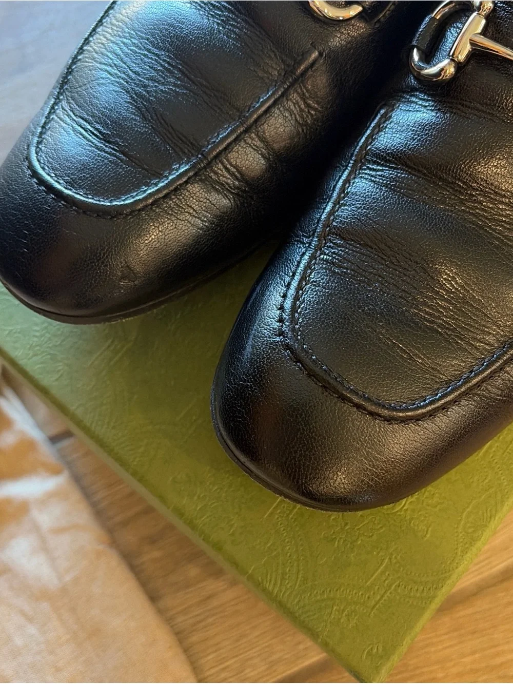 Gucci Black Leather Men's Horsebit Loafers